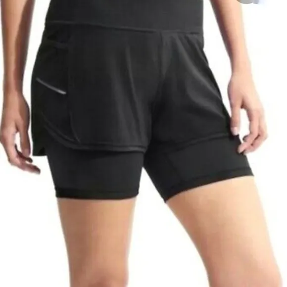 🌸 Athleta | Racer 2 in 1 Running Shorts Small,
