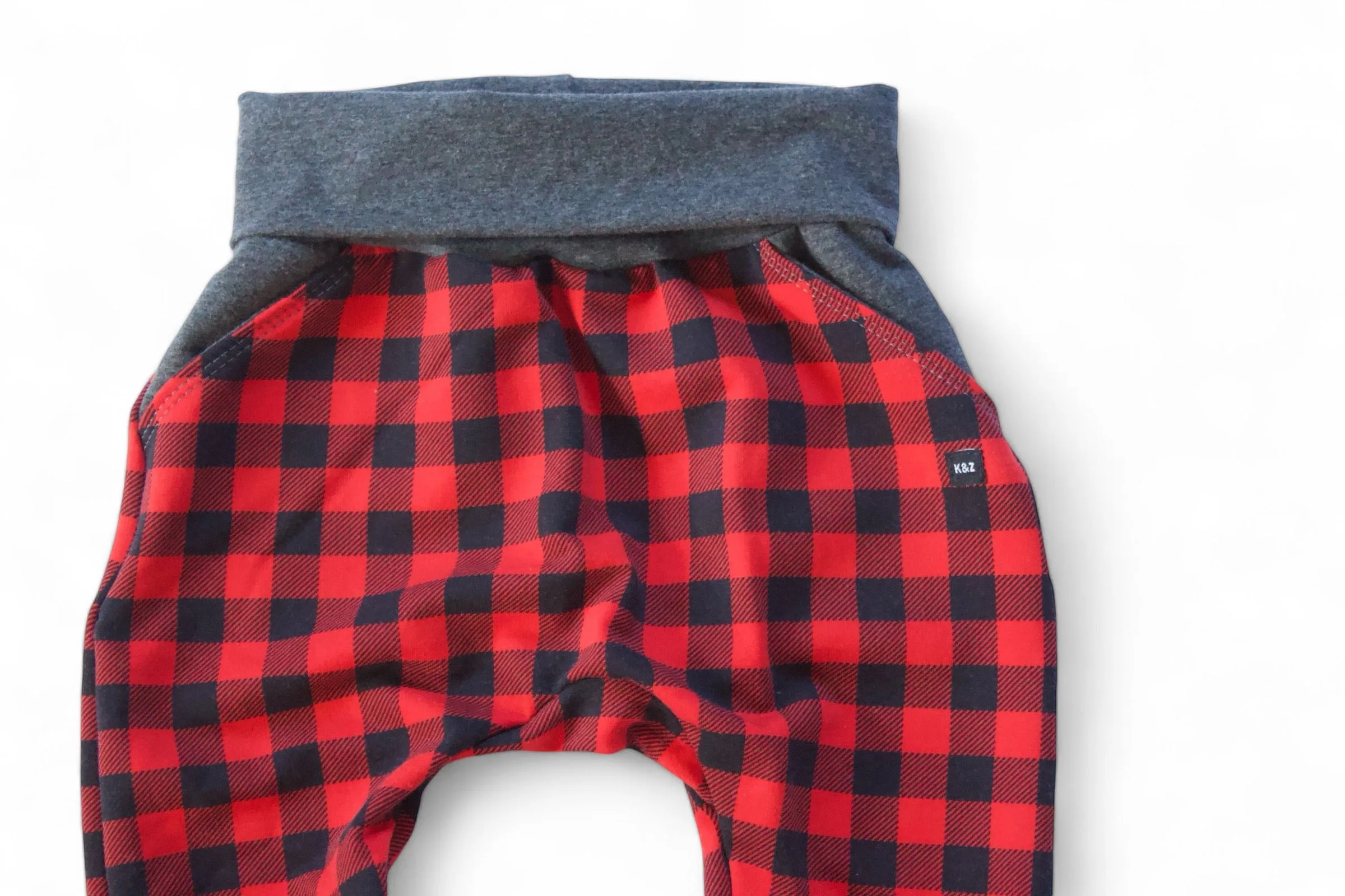 1-3y Red Buffalo Plaid Pants - Grow With Me
