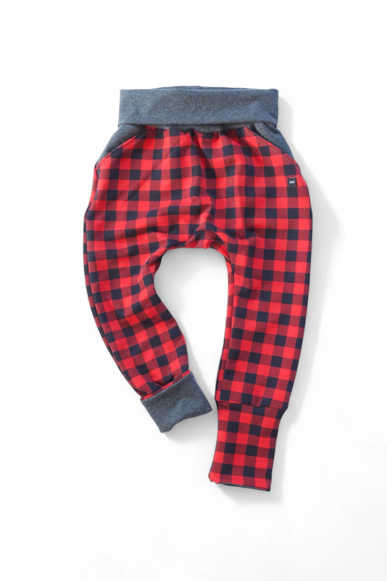 1-3y Red Buffalo Plaid Pants - Grow With Me