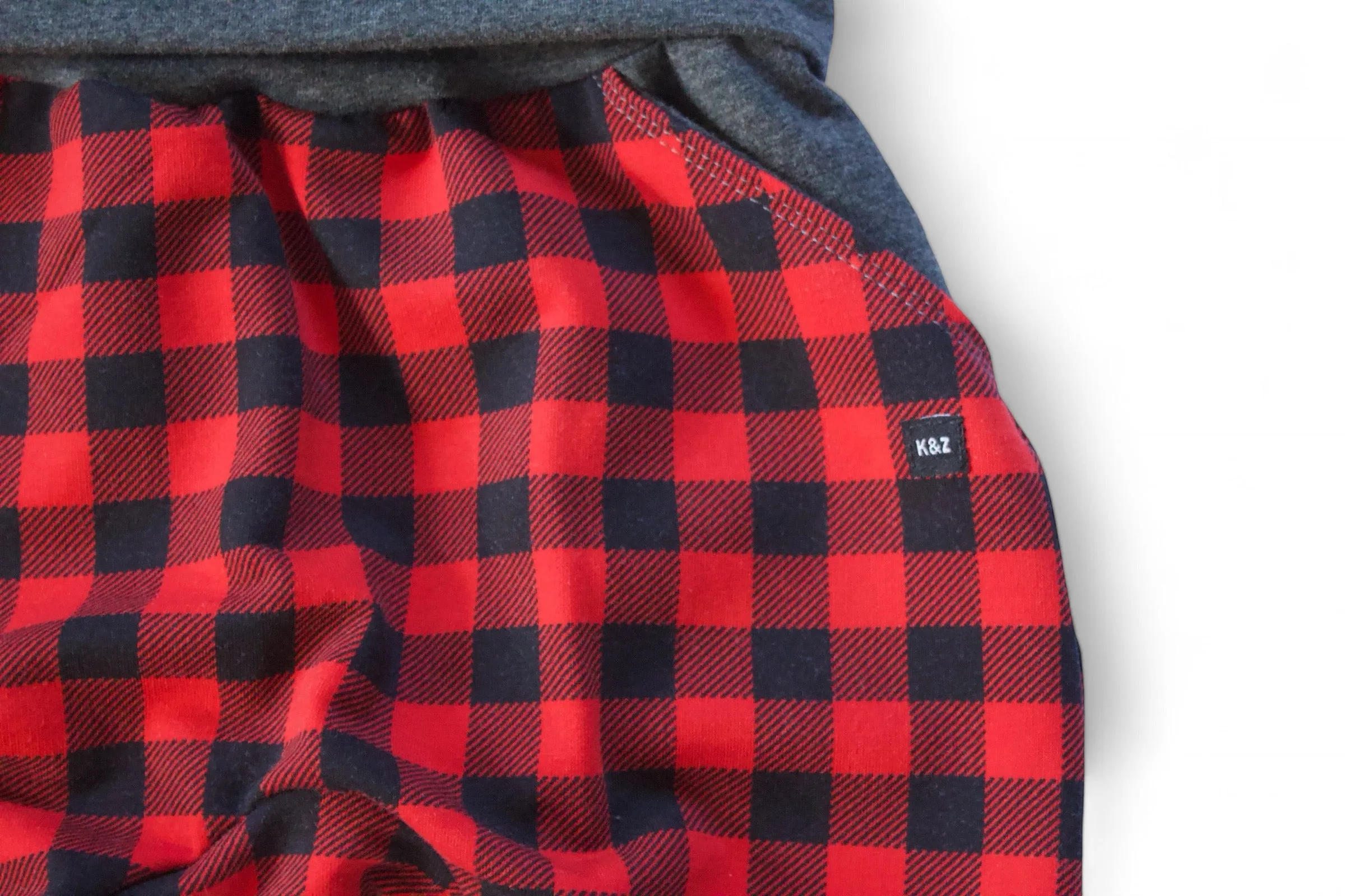 1-3y Red Buffalo Plaid Pants - Grow With Me