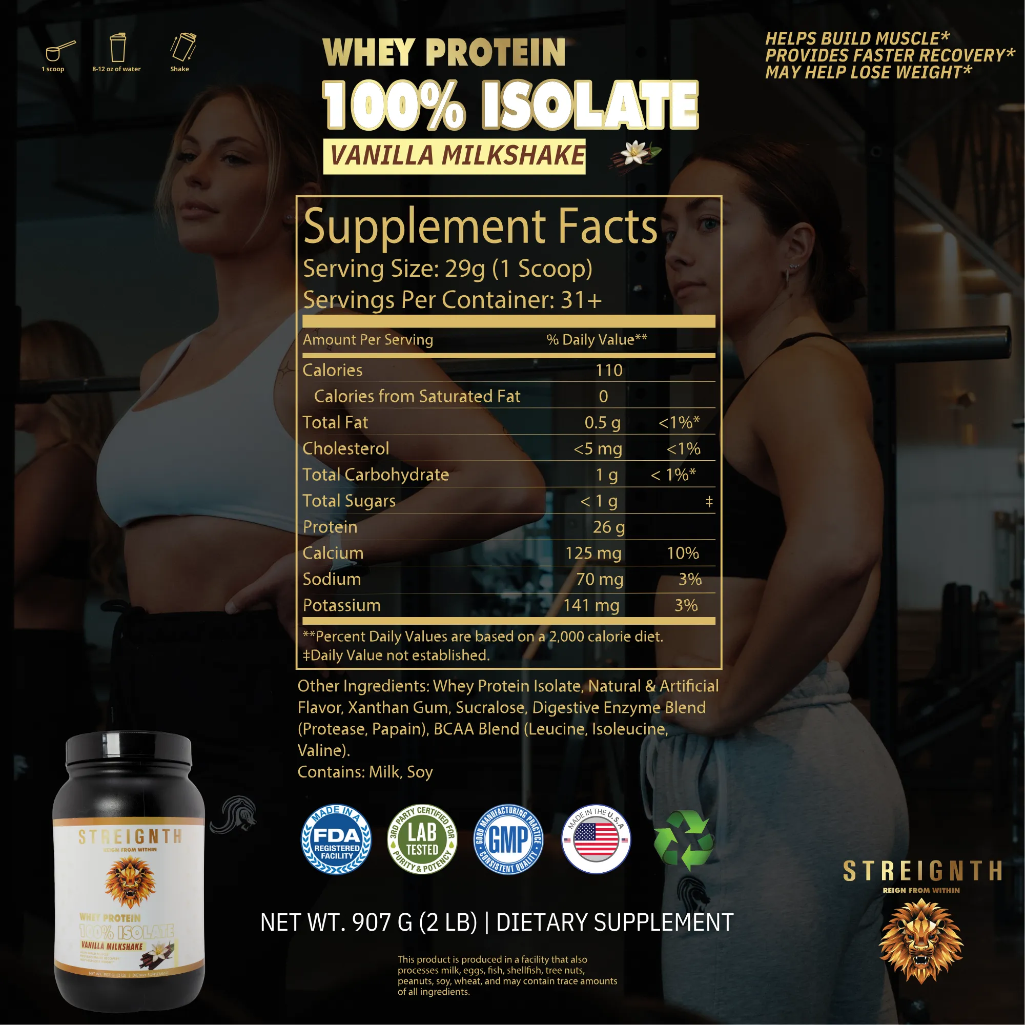 100% ISOLATE WHEY PROTEIN