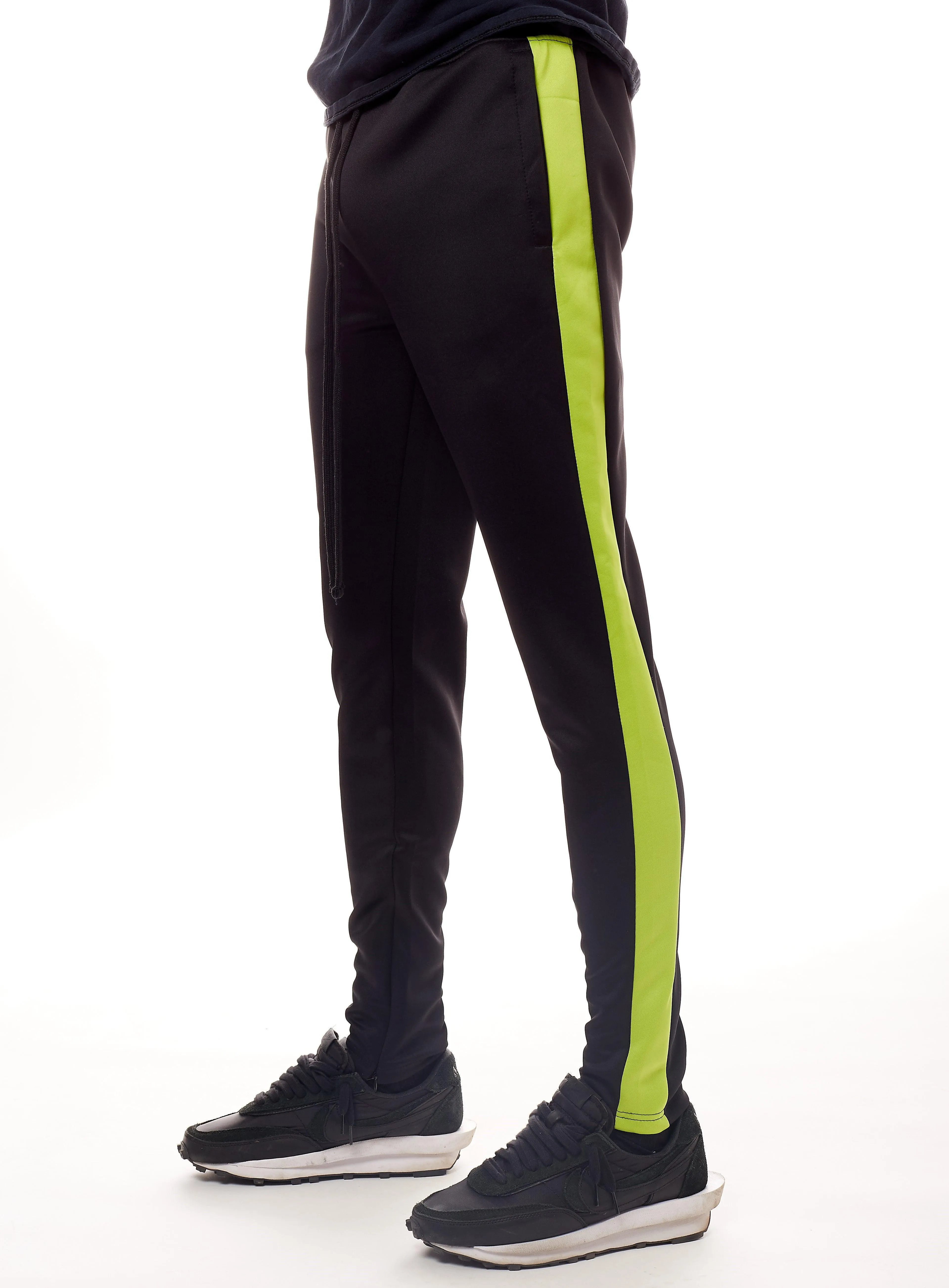 401 Track Pants - Black & Lime