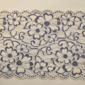 5" Blue and White Stretch Lace