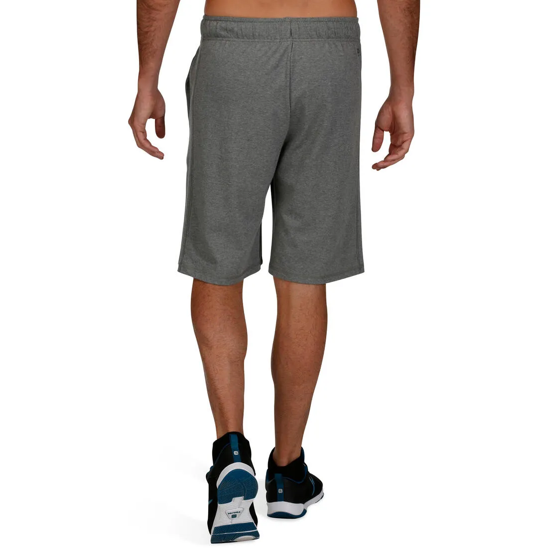 Active Long Fitness Print Shorts - Mid Mottled Grey
