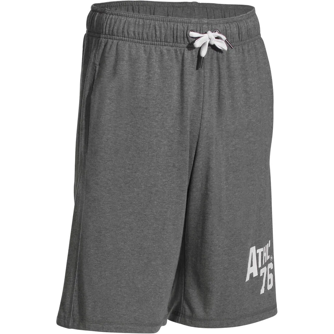 Active Long Fitness Print Shorts - Mid Mottled Grey