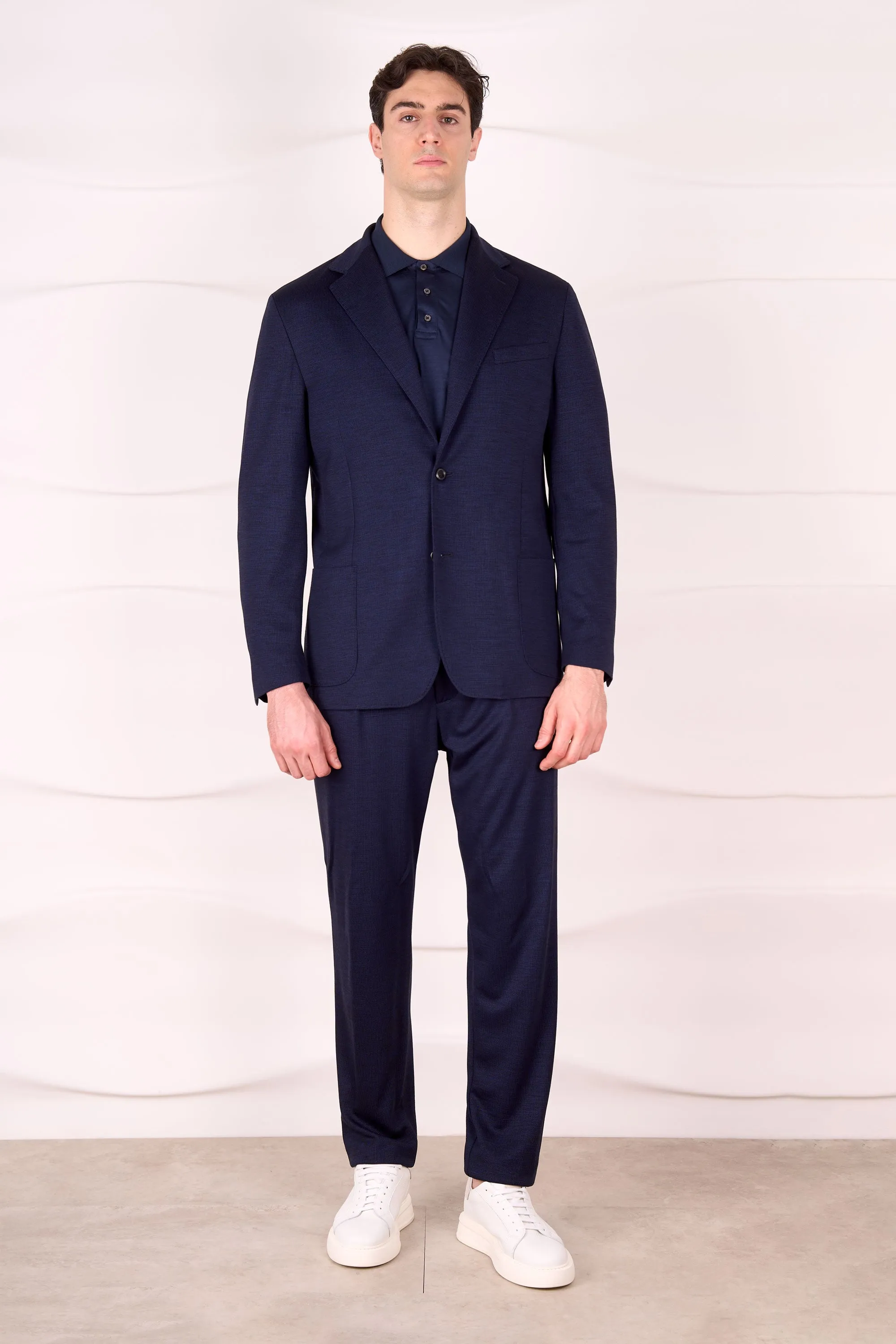ACTIVE Single-Breasted Wool & Lycra Blend Blazer