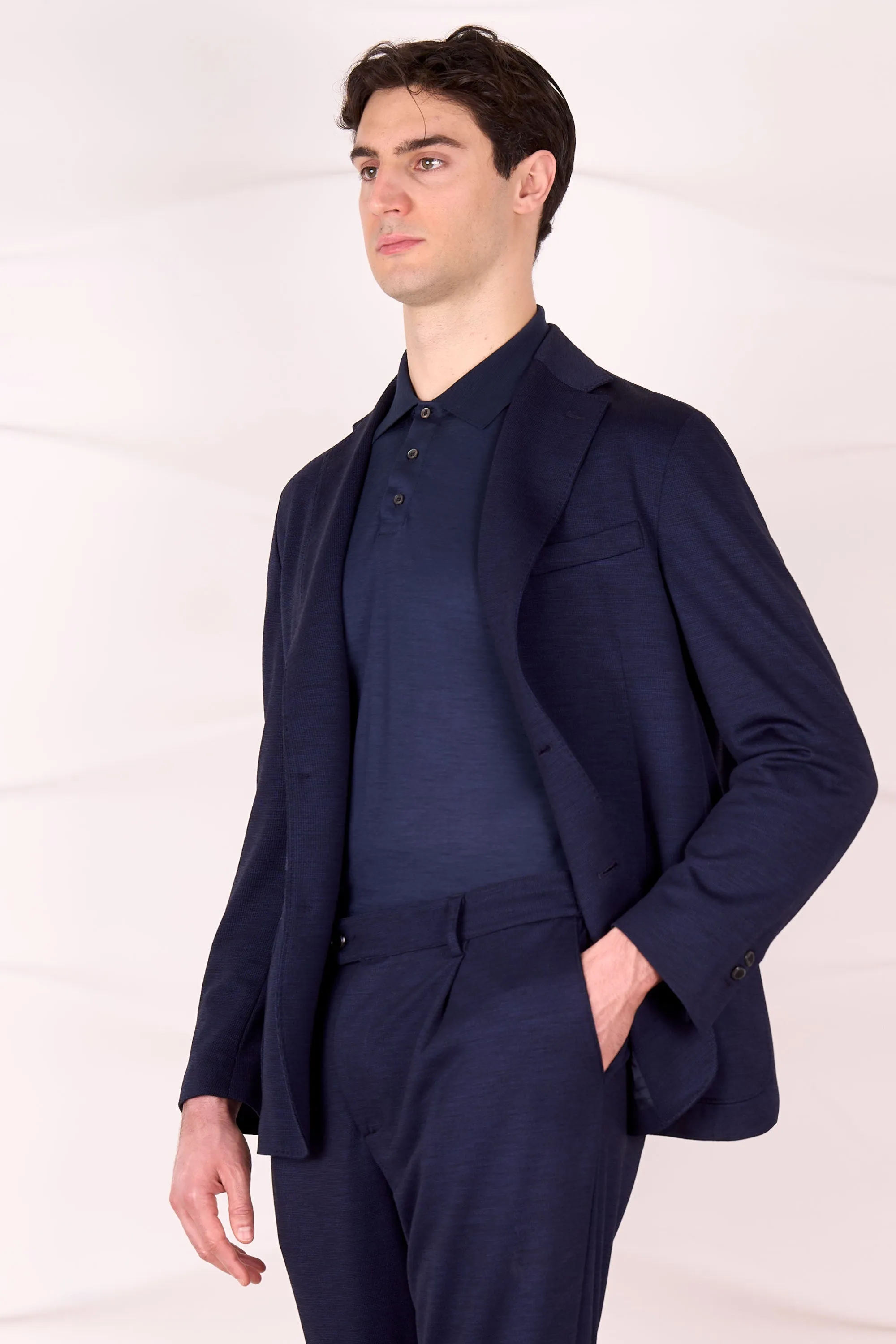 ACTIVE Single-Breasted Wool & Lycra Blend Blazer
