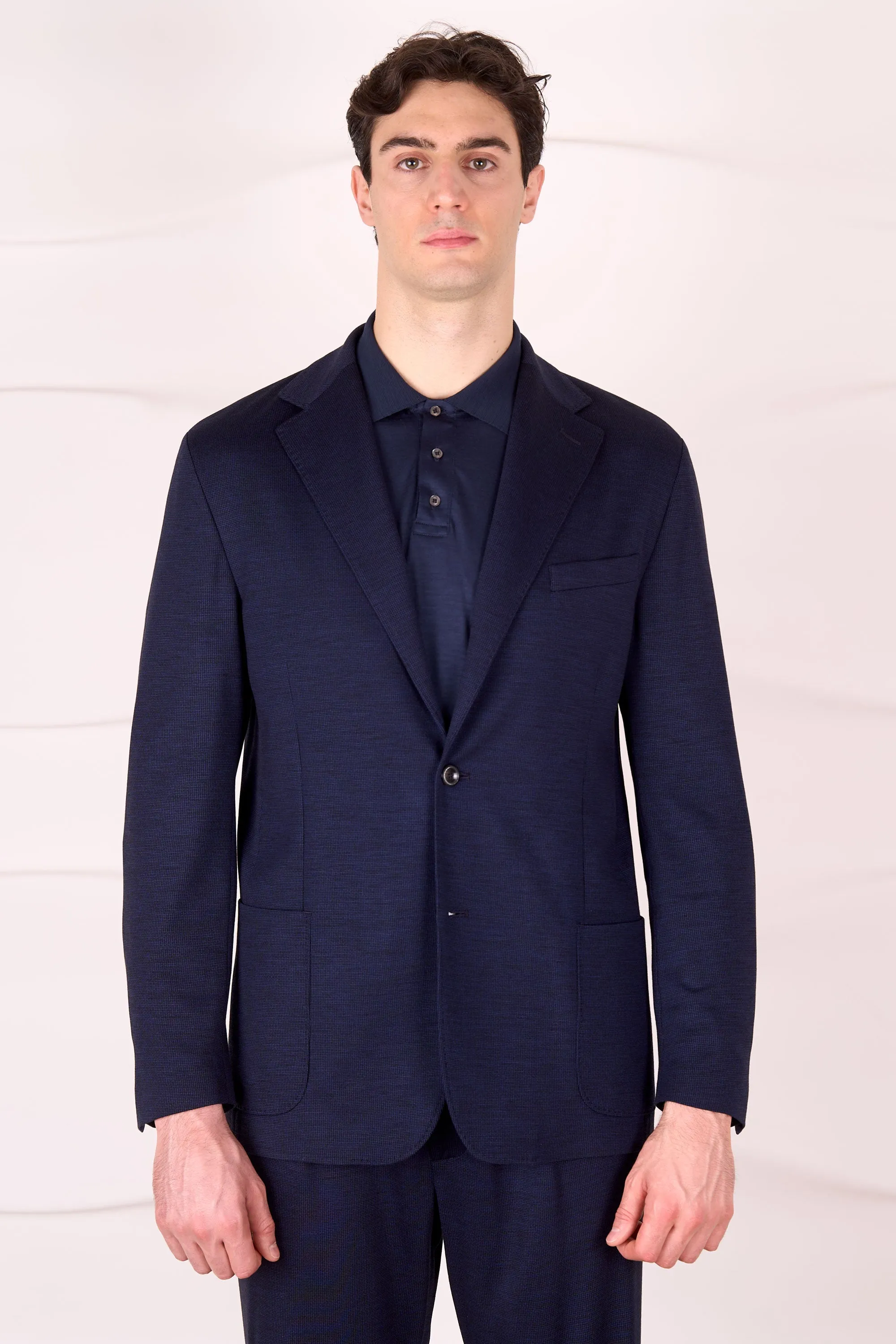 ACTIVE Single-Breasted Wool & Lycra Blend Blazer