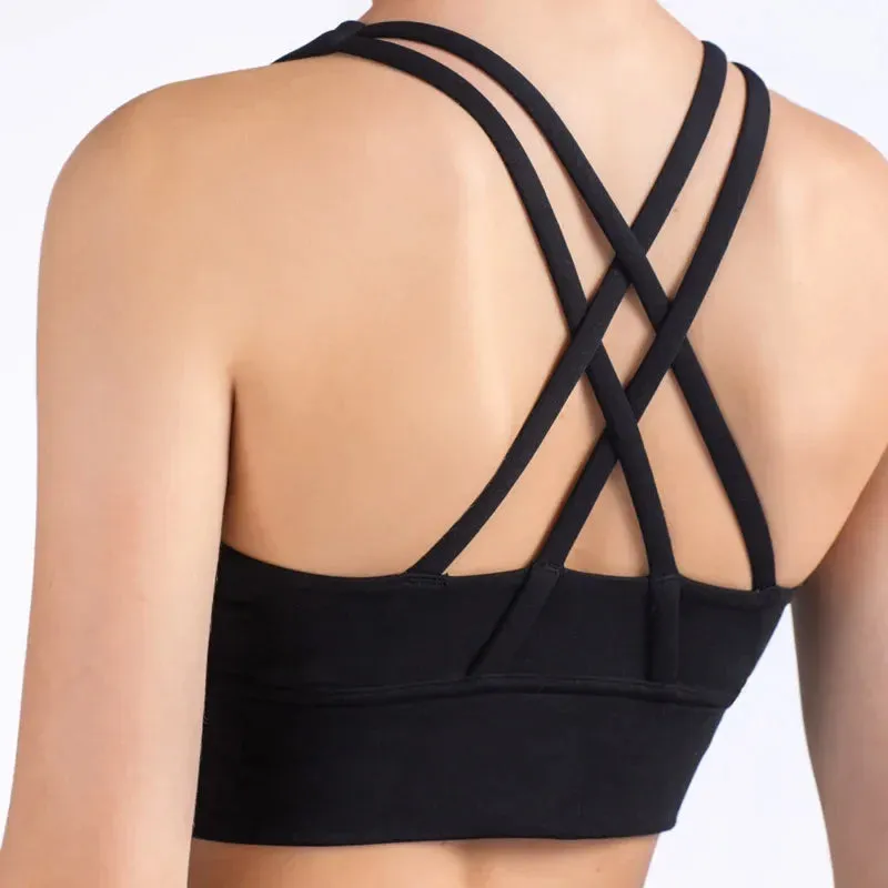 Active Wear Crossed Straps Bra