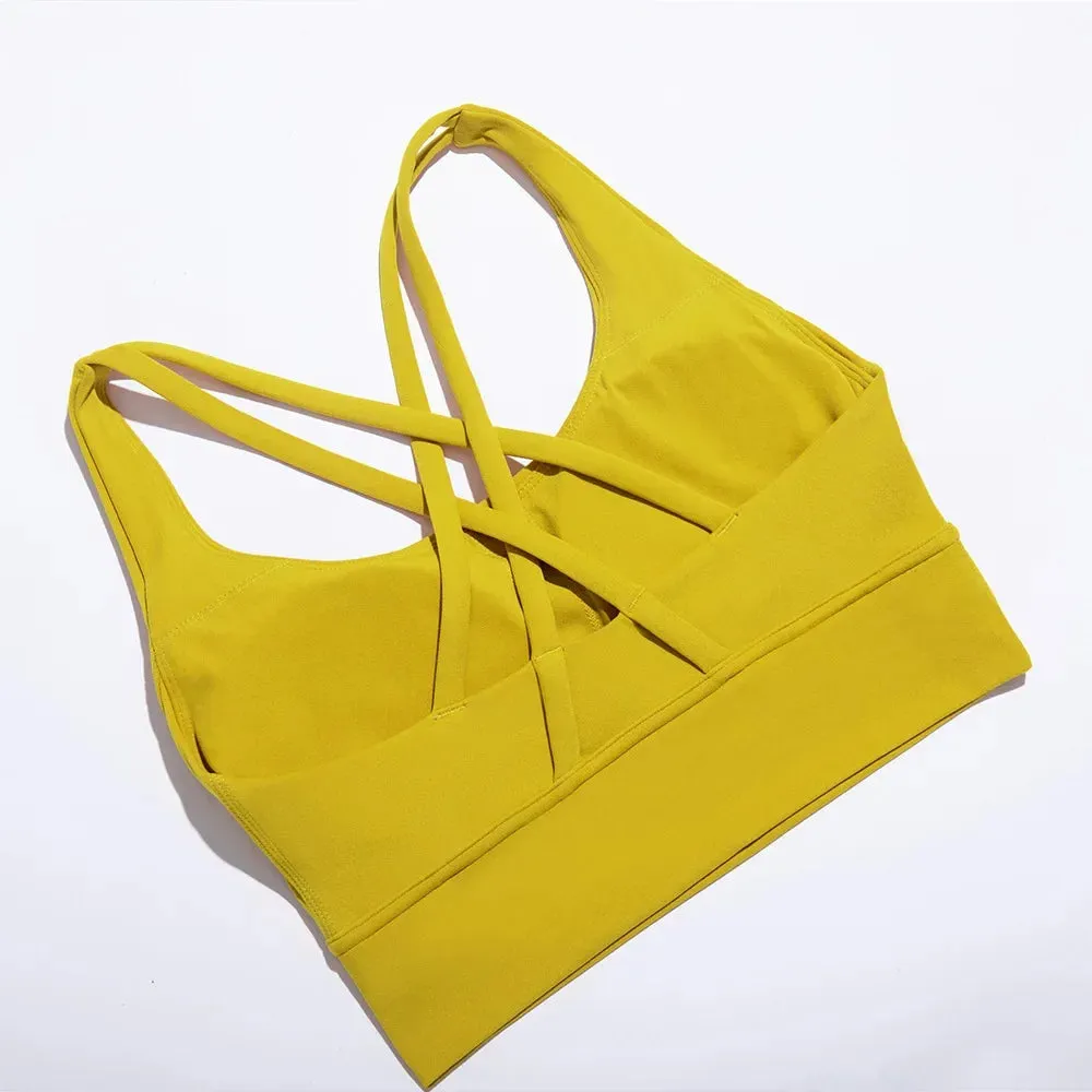 Active Wear Crossed Straps Bra