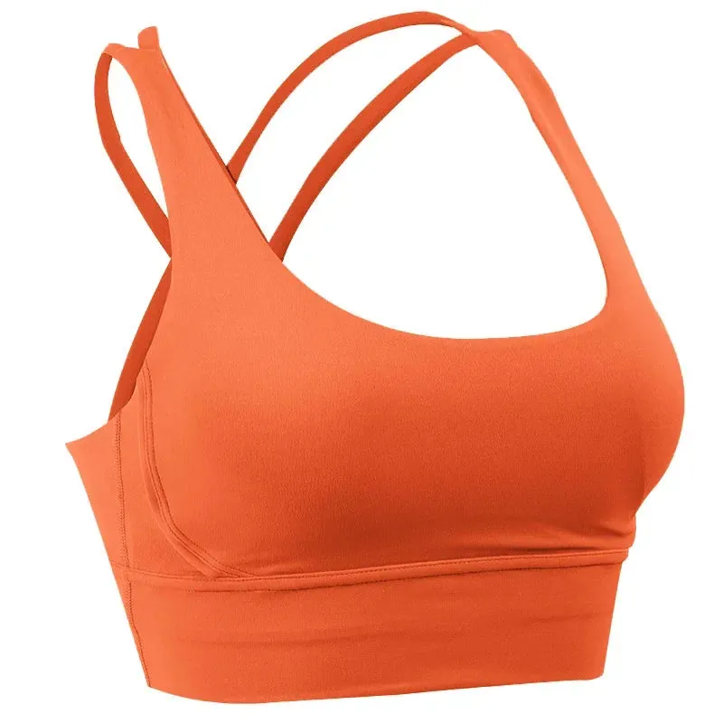 Active Wear Crossed Straps Bra