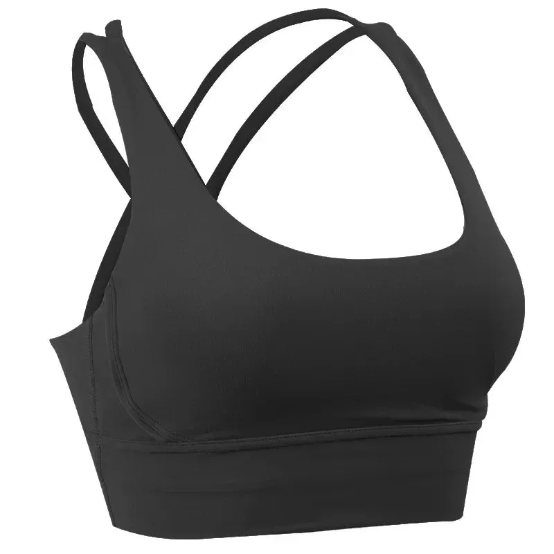 Active Wear Crossed Straps Bra