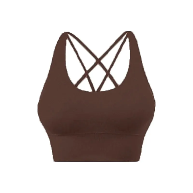 Active Wear Crossed Straps Bra