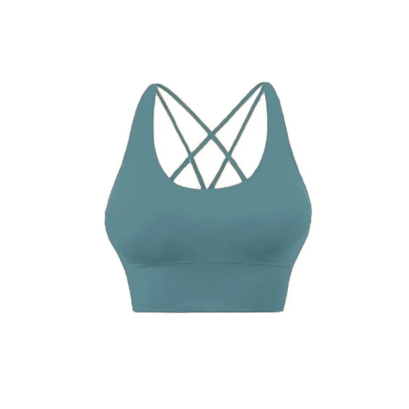 Active Wear Crossed Straps Bra