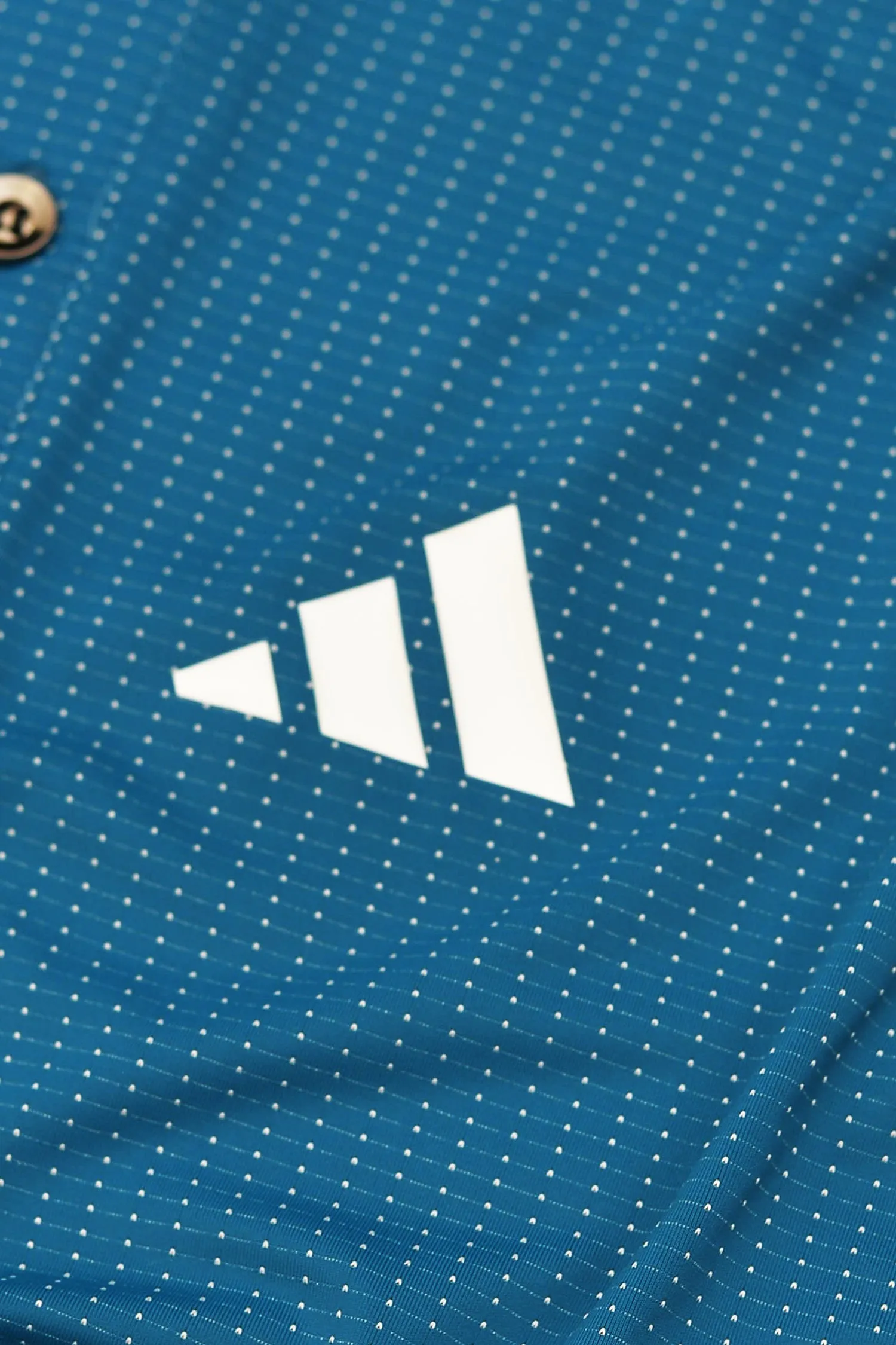 Adds Doted Training Blue Dry Fit Polo For Mens