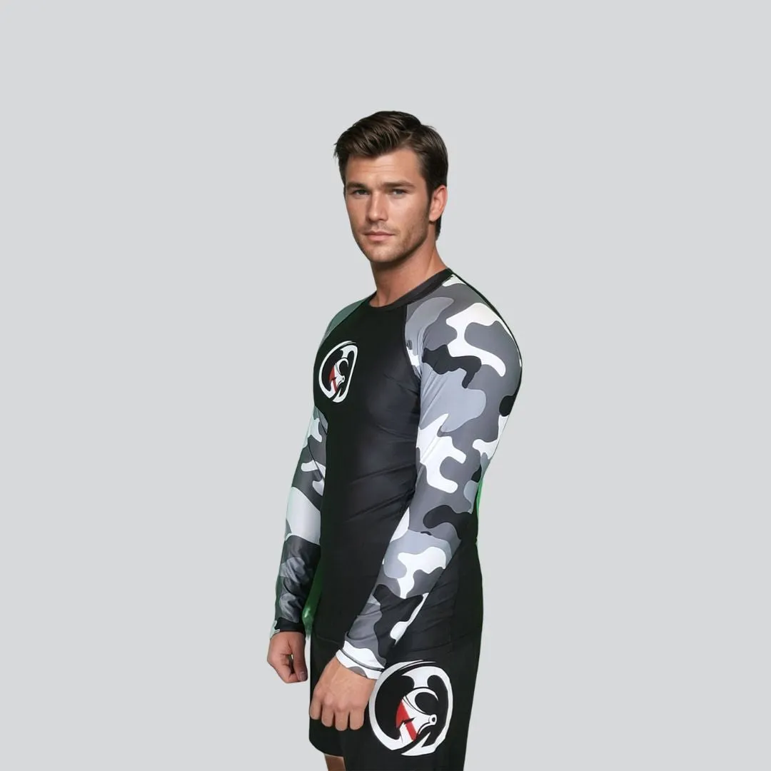 ADULT RASH GUARD F/S CAMOUFLAGE  WHITE