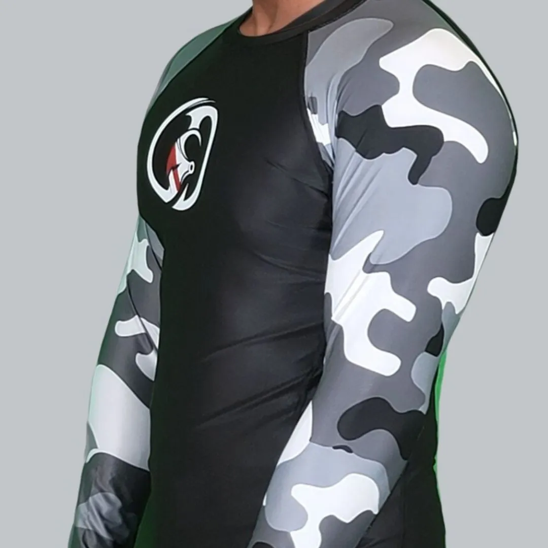 ADULT RASH GUARD F/S CAMOUFLAGE  WHITE