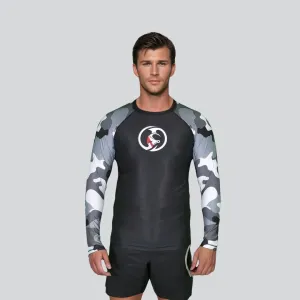 ADULT RASH GUARD F/S CAMOUFLAGE  WHITE
