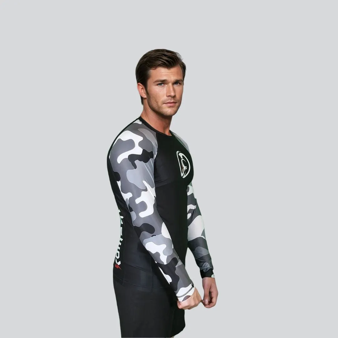 ADULT RASH GUARD F/S CAMOUFLAGE  WHITE