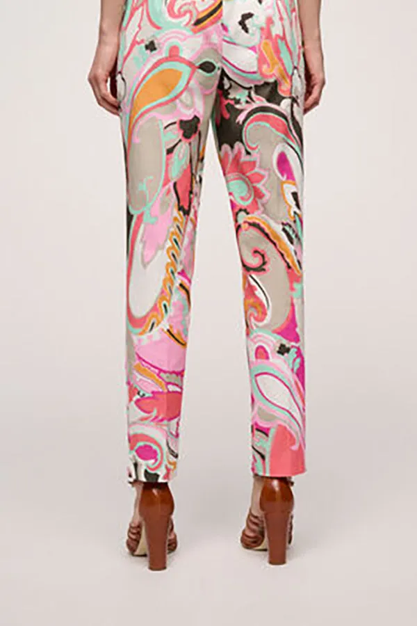 ADUNATA MULTICOLOR PAISLEY CAPRI TROUSERS