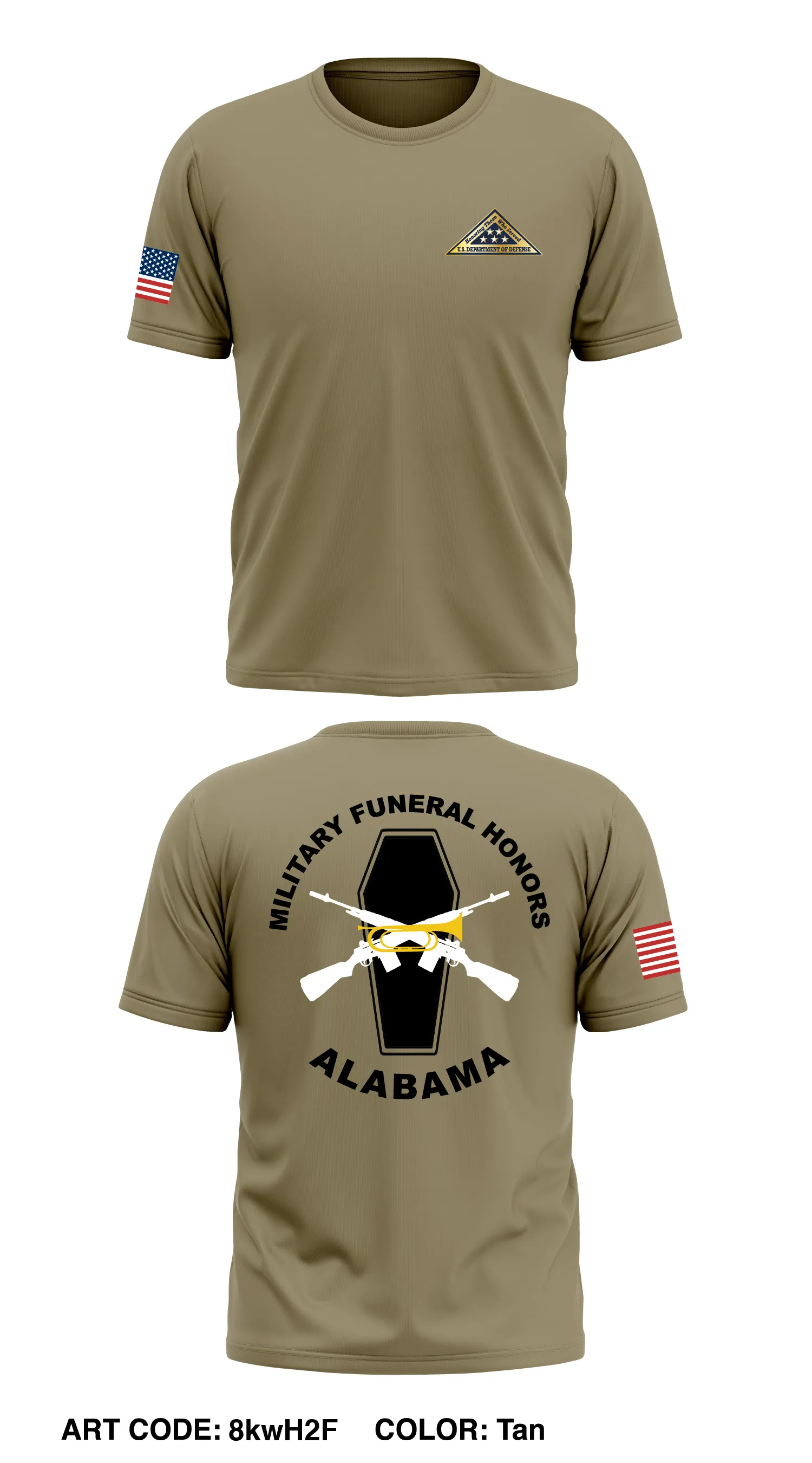 Alabama ARNG MilItary Funeral Honors Core Men's SS Performance Tee - 8kwH2F
