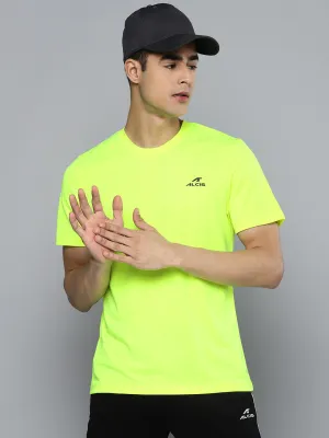 Alcis Men Lime Green Dry Tech Sports T-shirt