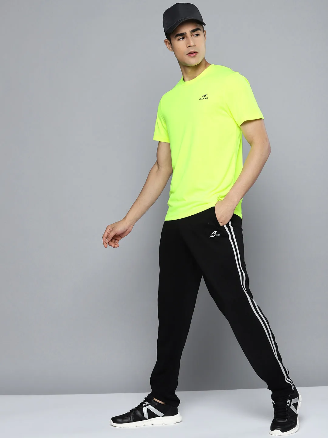 Alcis Men Lime Green Dry Tech Sports T-shirt