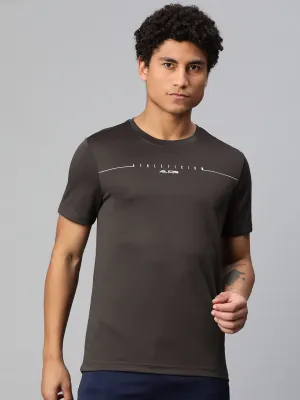 Alcis Men Typography Printed Anti Static Slim Fit T-shirt