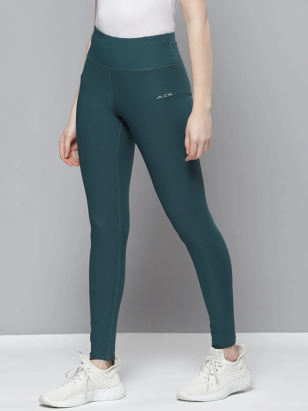 Alcis Women Blue Solid Tights
