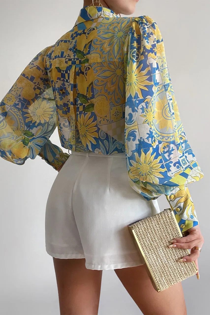 Anacapri lemon blouse