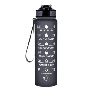 Aqua Motivational Bottle Black - 1L