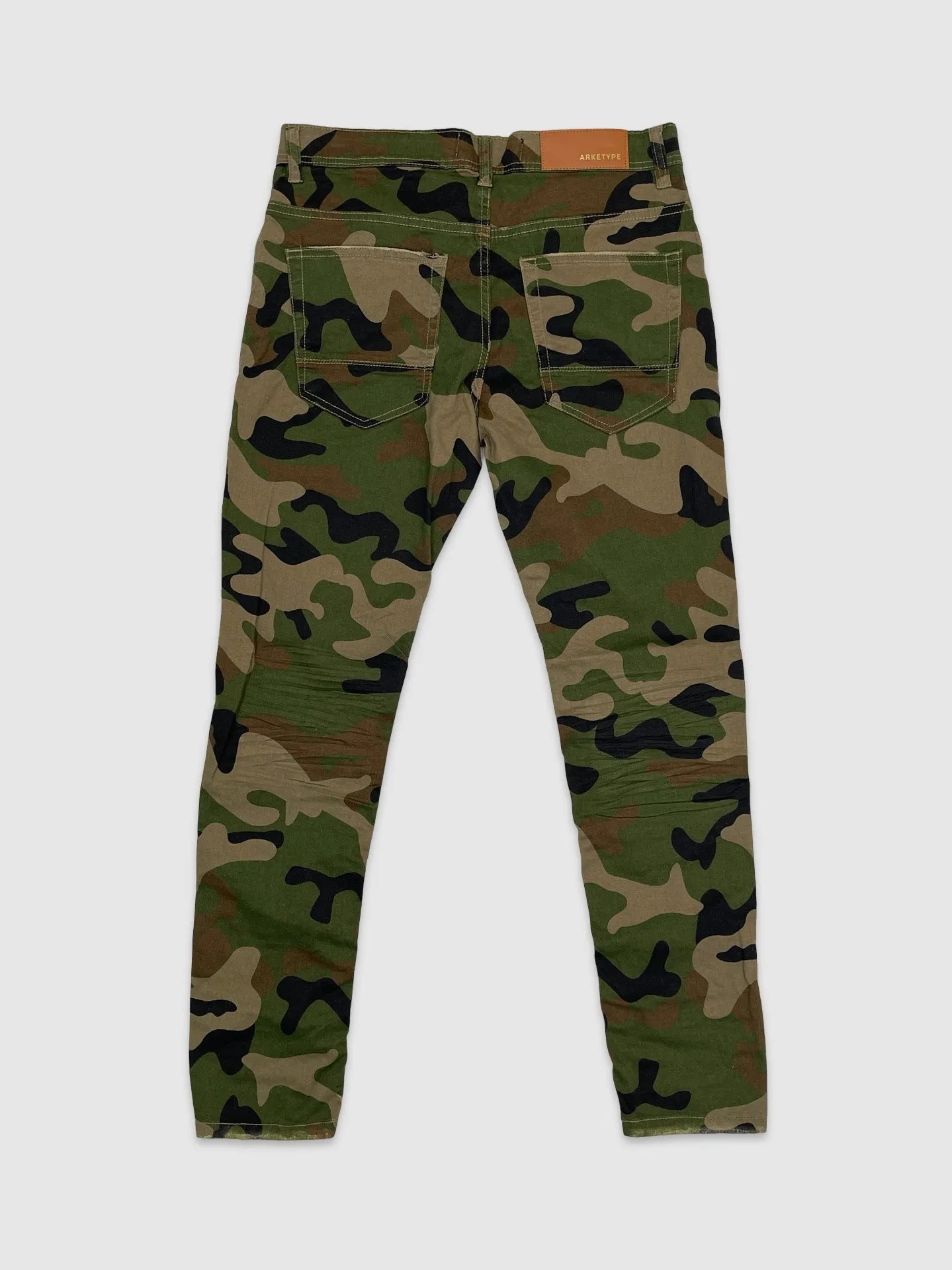 ARKE-P403-Twill Ripped Stretch Pants