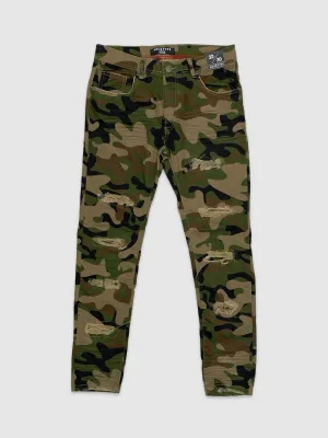ARKE-P403-Twill Ripped Stretch Pants