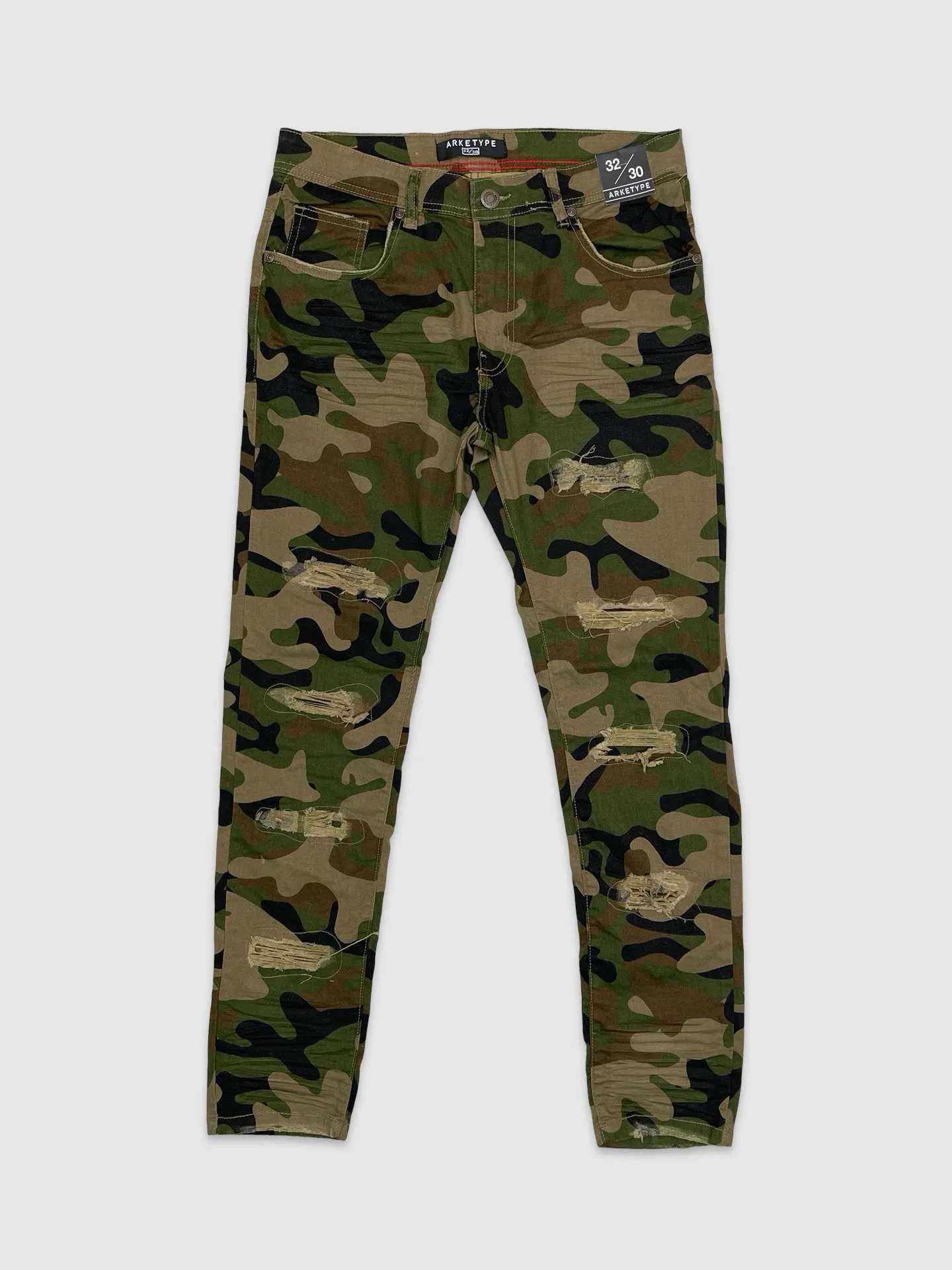 ARKE-P403-Twill Ripped Stretch Pants