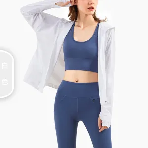 Autumn Lulu women's custom lock zipper hooded fitness suit casual loose running fitness suit sports Jacket