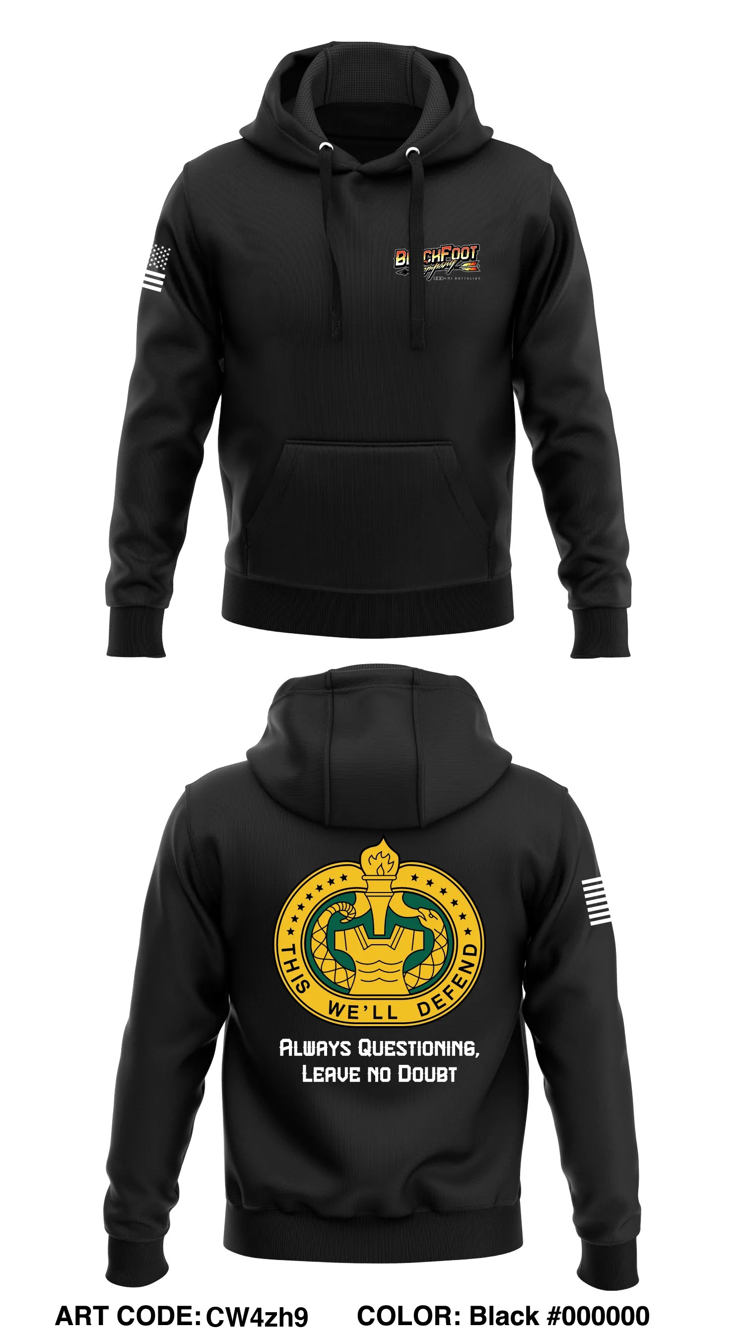 B Co 39th MI BN DS  Core Men's Hooded Performance Sweatshirt - CW4zh9