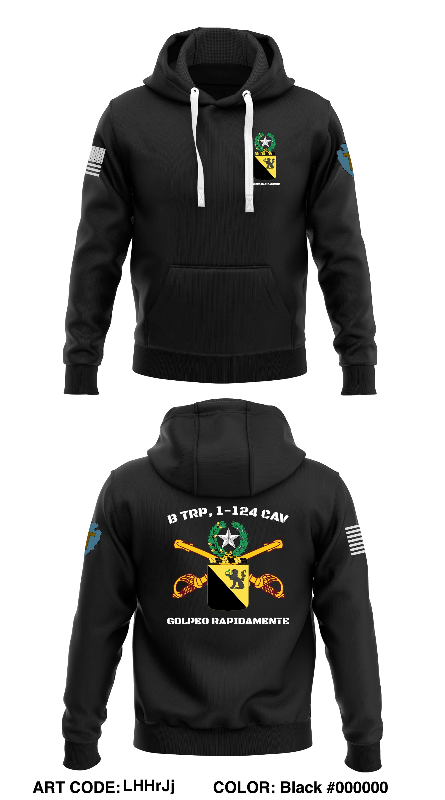 B Trp, 1-124 Cav Store 1  Core Men's Hooded Performance Sweatshirt - LHHrJj