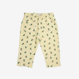 Baby pansy Flower All Over Jogging Pants, Light Yellow