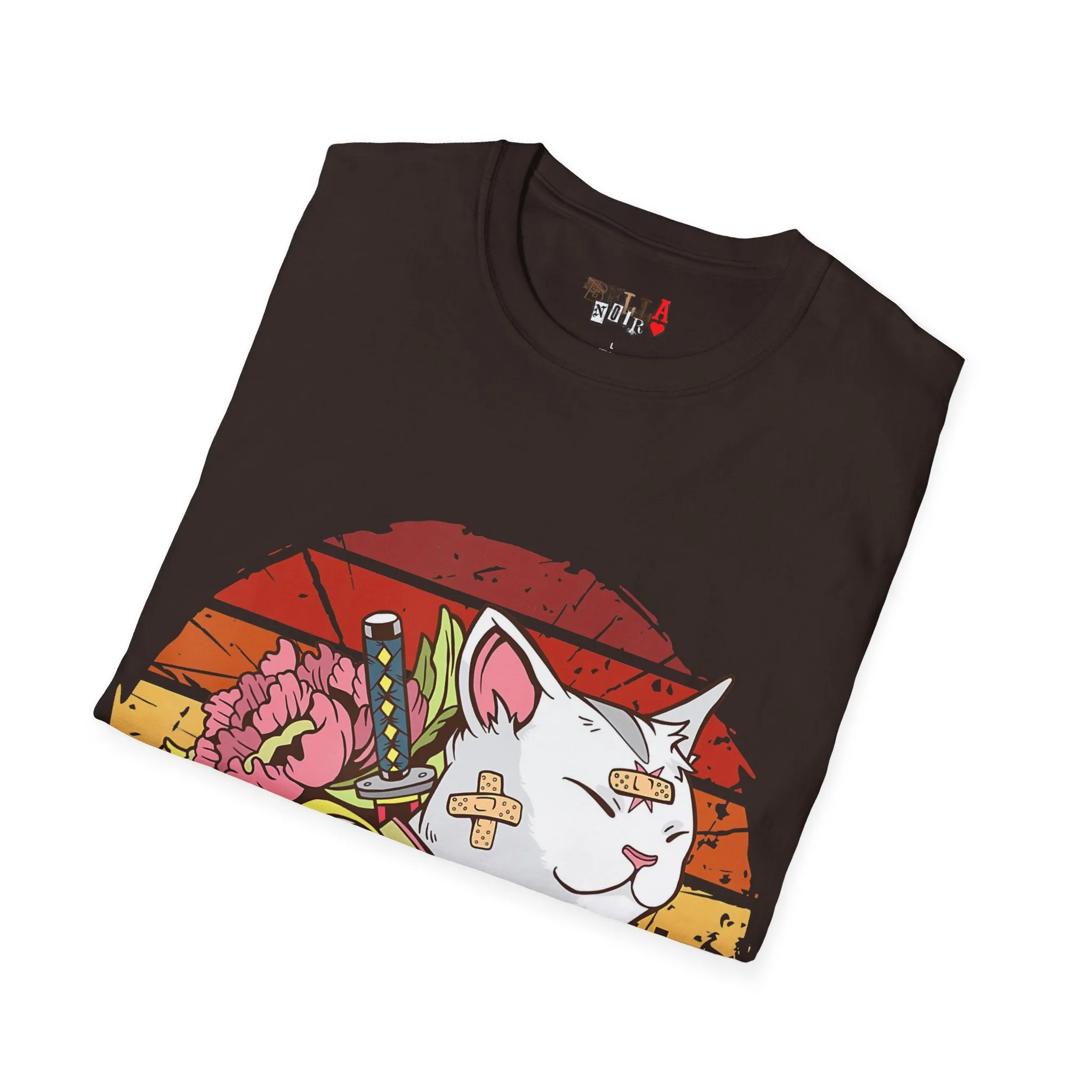Bandaged Samurai Cat Unisex Softstyle T-Shirt