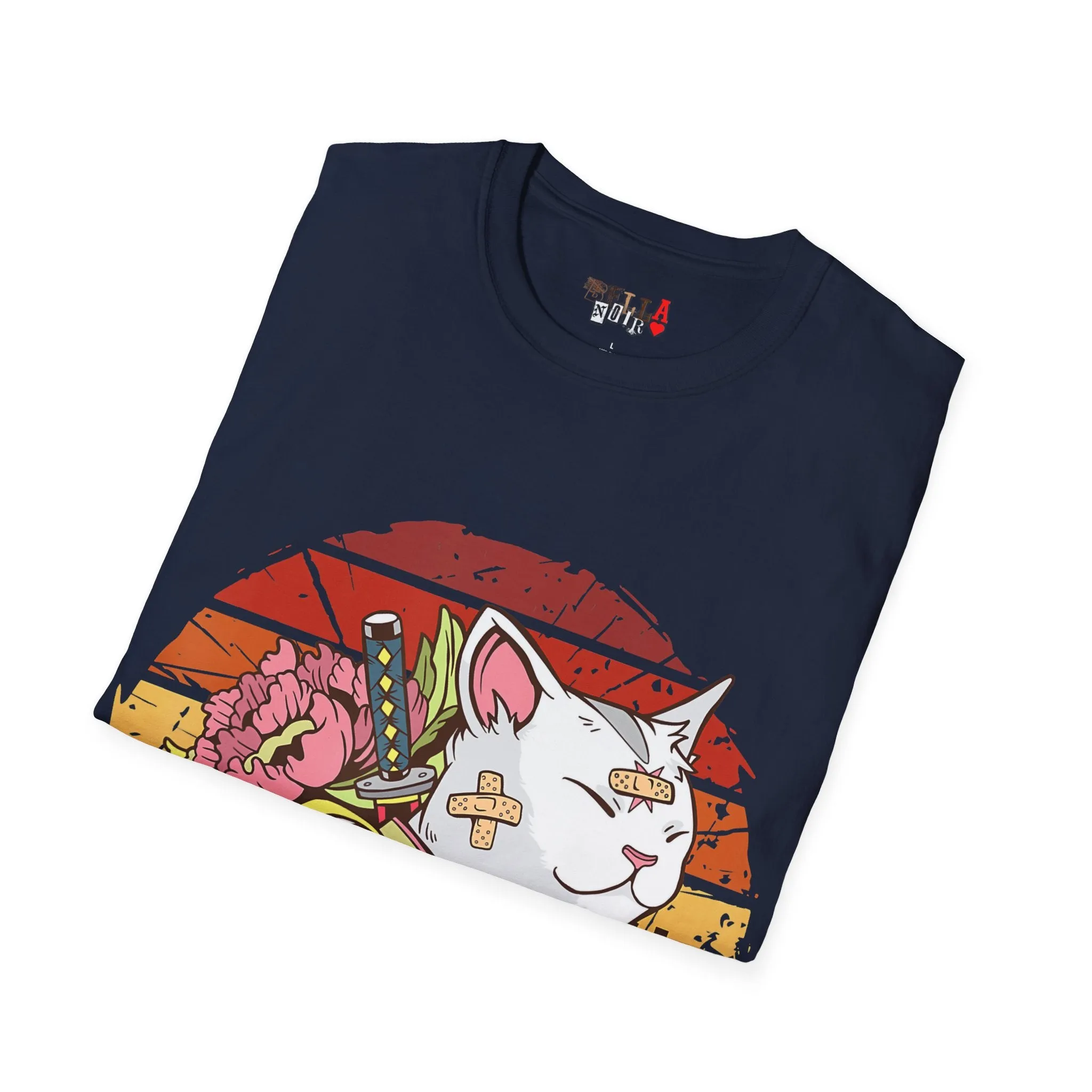 Bandaged Samurai Cat Unisex Softstyle T-Shirt