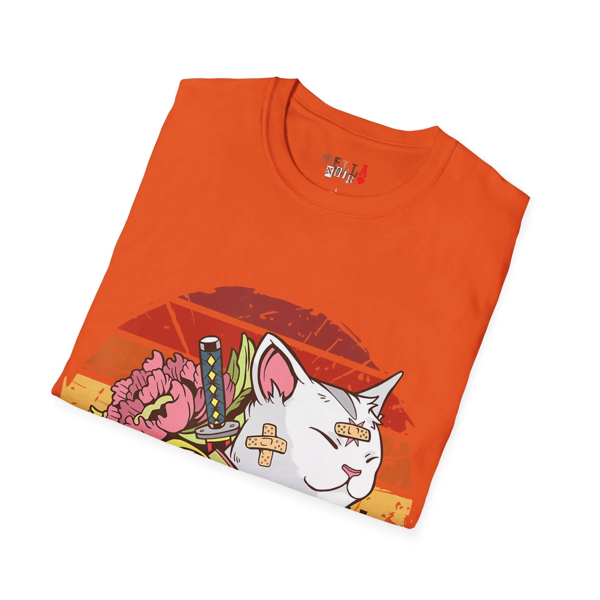 Bandaged Samurai Cat Unisex Softstyle T-Shirt