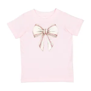Baseball Bow Short Sleeve T-Shirt - Ballet