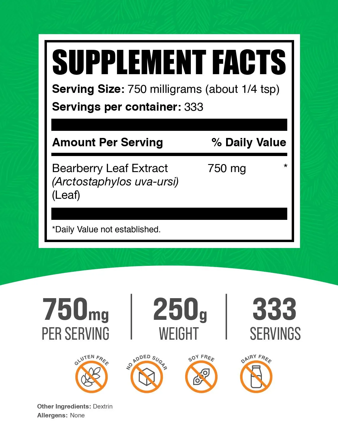 Bearberry Leaf Extract (Uva Ursi) Powder