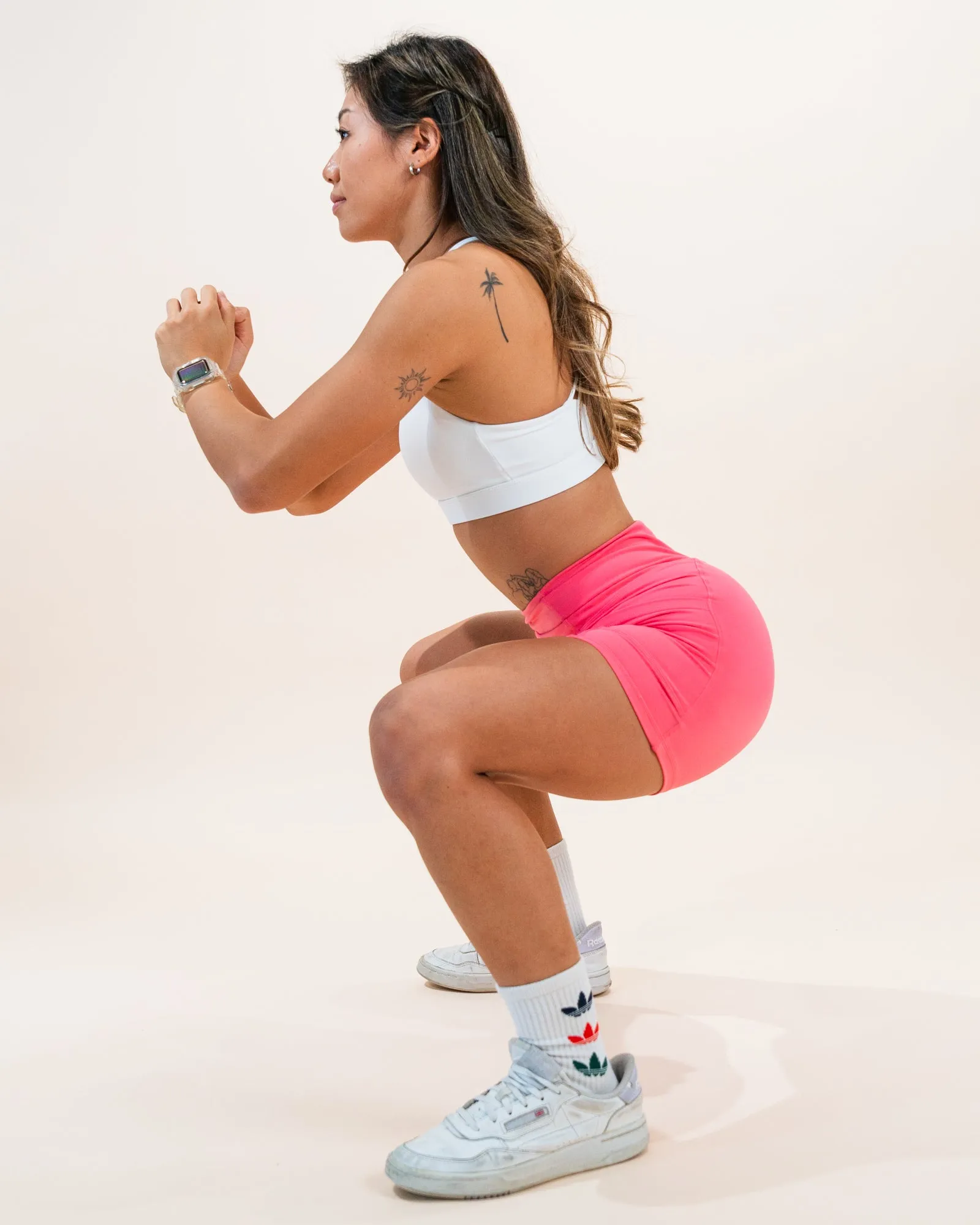 Beyond Biker Shorts 4" (Extra High-Waisted) - Guava Pink