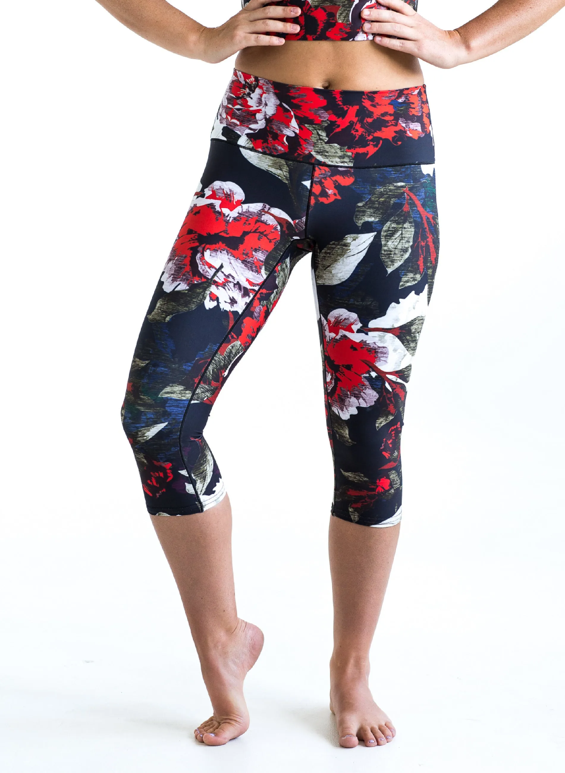 Black Floral Capris *FINAL SALE*