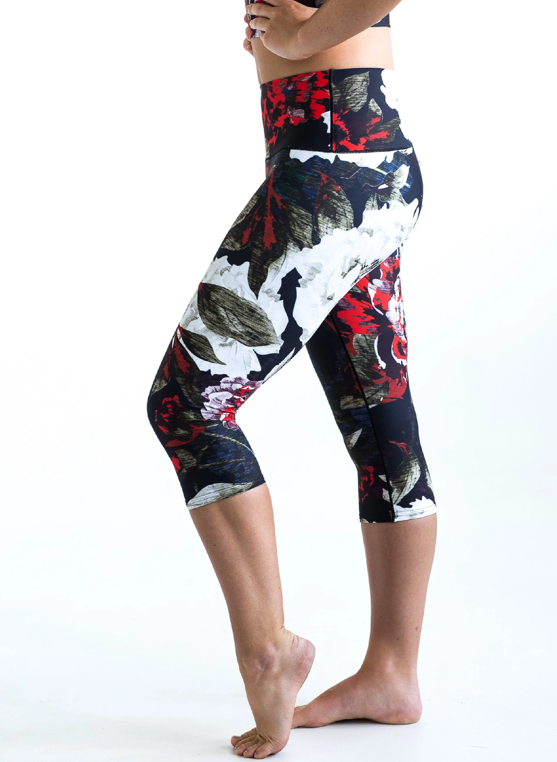 Black Floral Capris *FINAL SALE*