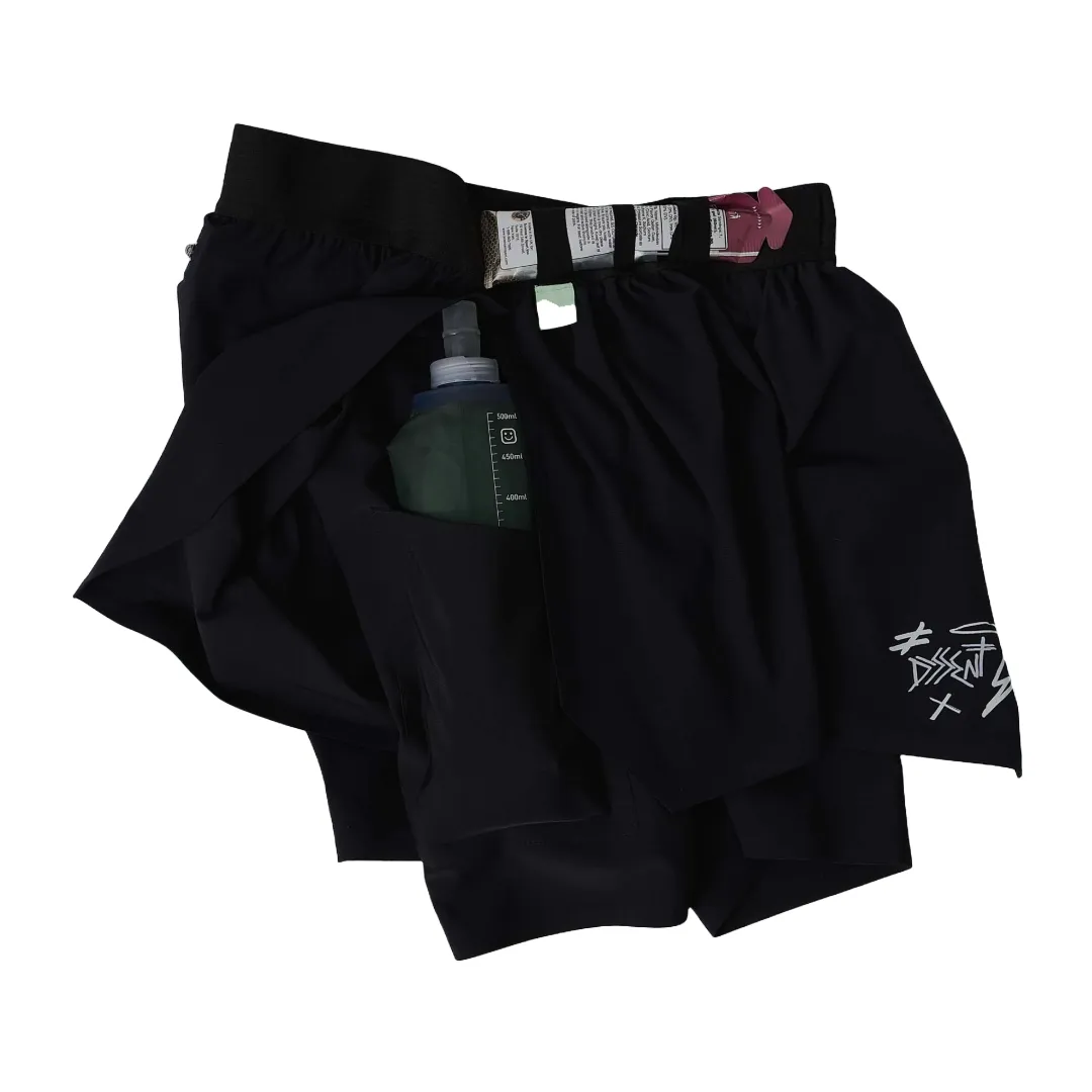 Black Long Run Shorts