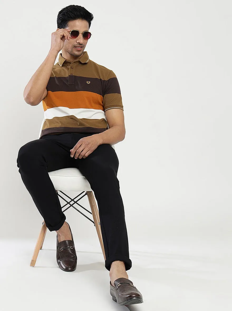 Black Solid Venice Fit Casual Trouser | JadeBlue