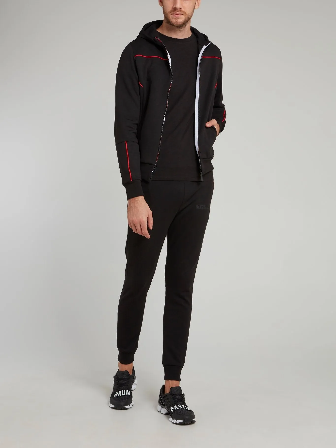 Black with Red Lining Track Pants