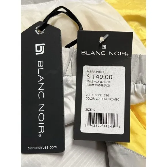 Blanc Noir Tulum Windbreaker Jacket &amp; Training Shorts Size S Zip Hooded NWT